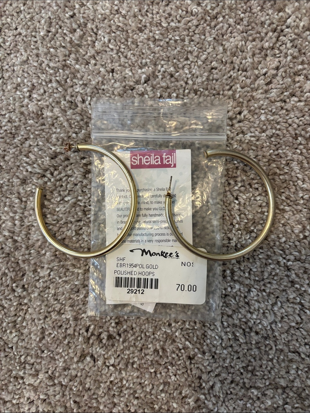 Shelia Fajl Gold Polished Hoop Earrings